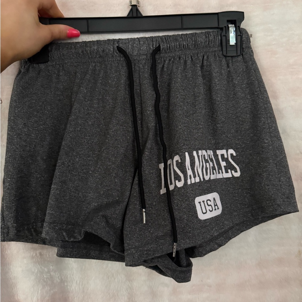 SHEIN Dark Gray Los Angeles Athletic Shorts